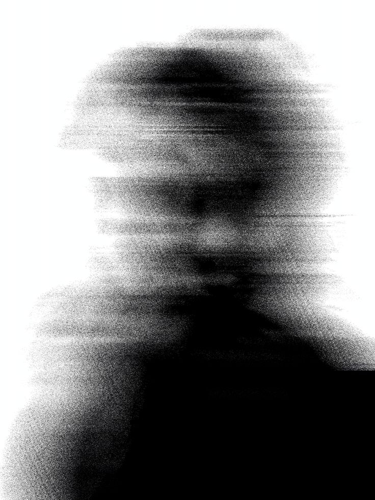 Blurred black-and-white portrait